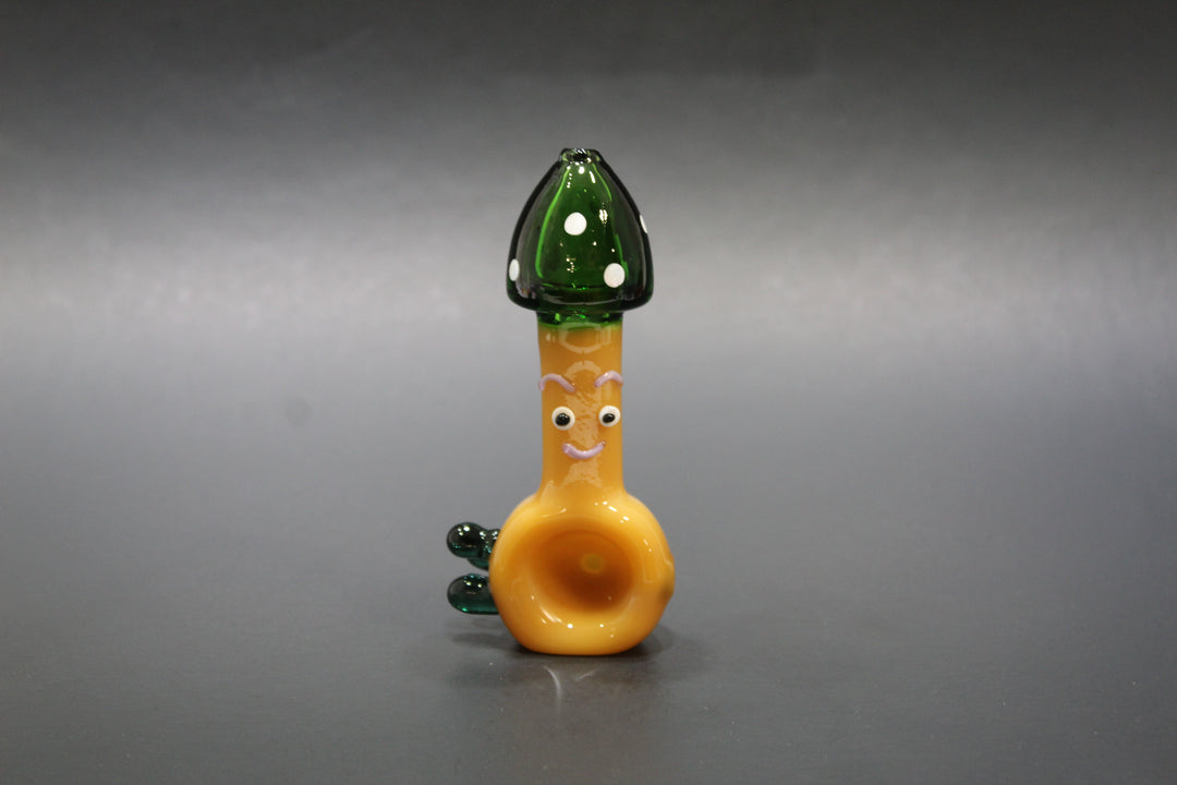 Hand Pipe- Happy Mushroom