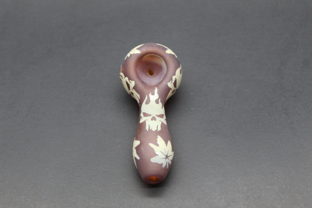 Hand Pipe- Frosted Skull