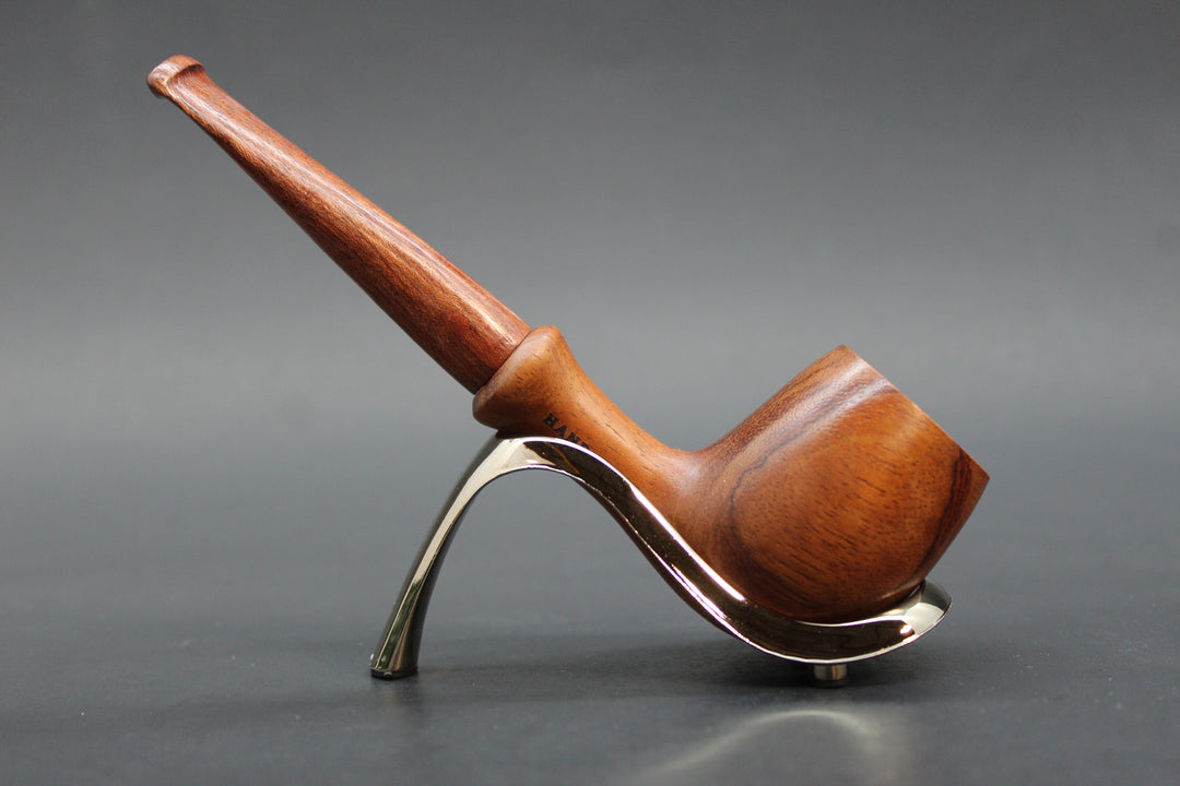 Rosewood Billiard Pipe w/Wood Stem