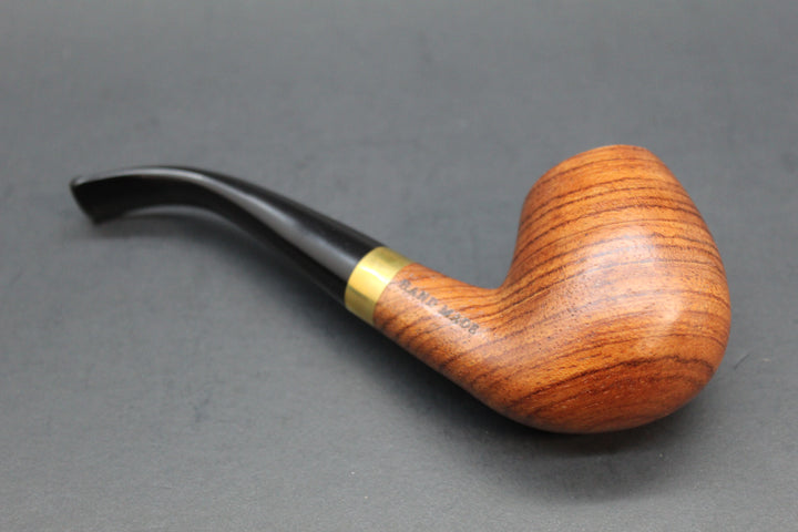 Rosewood Bent Billiard Pipe w/Gold Ring